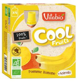 Vitabio Vitabio Coolfruit appel banaan 90 gram (4X90G)
