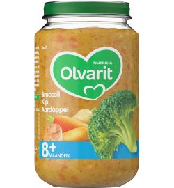 Koopjes Drogisterij Olvarit Broccoli kip aardappel 8M11 (200g) aanbieding