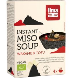 Lima Lima Instant miso soep wakame tofu 4 x 10 gram bio (40g)