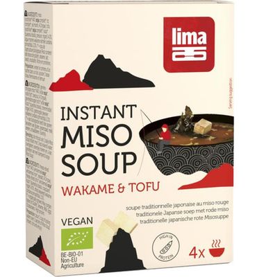 Lima Instant miso soep wakame tofu 4 x 10 gram bio (40g) 40g
