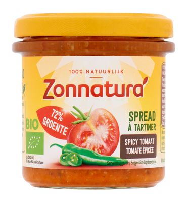 Zonnatura Groentespread spicy tomato bio (135g) 135g