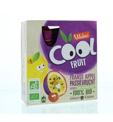 Vitabio Coolfruit appel passievrucht 90 gram bio (4x90g) 4x90g