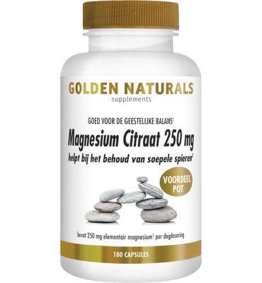 Golden Naturals Magnesium citraat 250 mg (180vc) 180vc