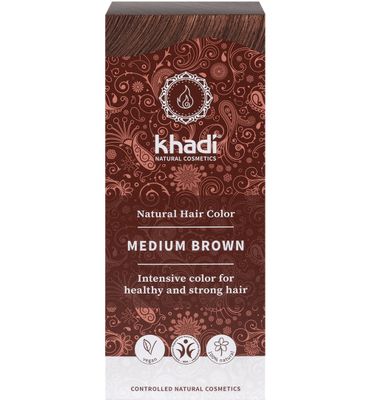 Khadi Haarkleur medium brown (100g) 100g