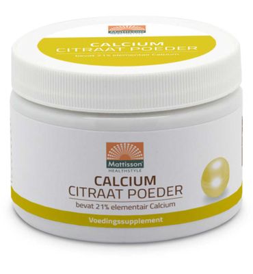 Mattisson Calcium citraat poeder - 21% elementair calcium (125g) 125g