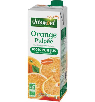 Vitamont Puur sinaasappel sap pulp pak bio (1000ml) 1000ml