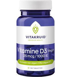Vitakruid Vitakruid Vitamine D3 Vegan 25mcg /1000IE (120tb)