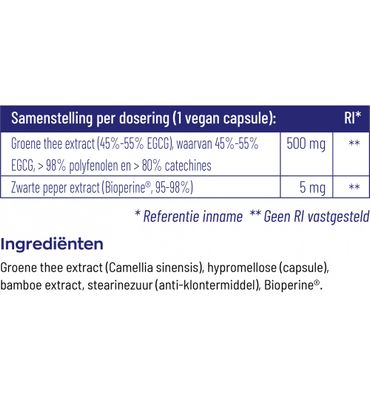 Vitakruid Groene thee extract 500 mg met bioperine (60vc) 60vc