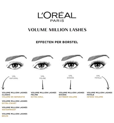 L'Oréal Mascara volume million lashes noir (1st) 1st