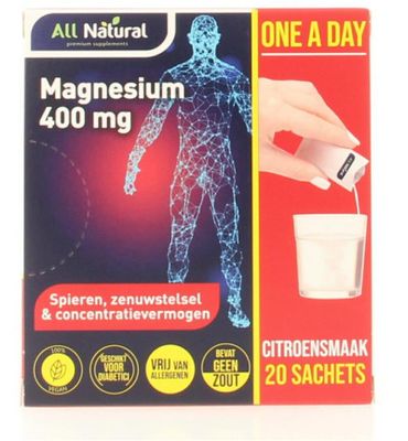 All Natural Magnesium 400mg (20sach) 20sach