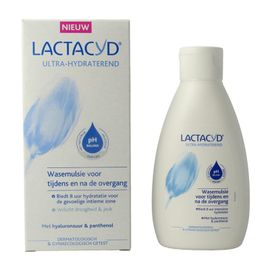 Koopjes Drogisterij Lactacyd Wasemulsie ultra hydraterend o vergang (200ml) aanbieding