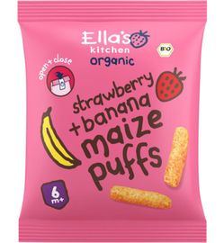 Ella's Kitchen Ella's Kitchen Maize puffs aardbei/banaan 6+ maanden bio (20g)