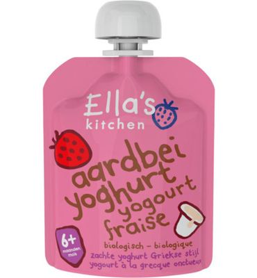 Ella's Kitchen Aardbei yoghurt griekse stijl 6+ maanden bio (90g) 90g