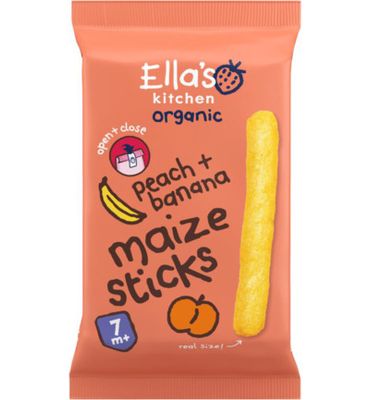 Ella's Kitchen Maize sticks peach banana 7+ maanden bio (16g) 16g