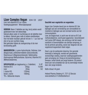 Lamberts IJzer complex vegan (120tb) 120tb