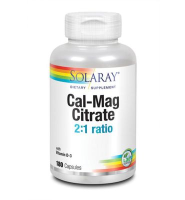 Solaray Calcium magnesium citraat 2:1 Vitamine D3 (180ca) 180ca