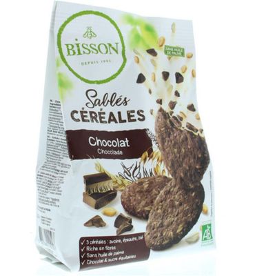 Bisson Zandkoekjes chocolade & granen bio (200g) 200g