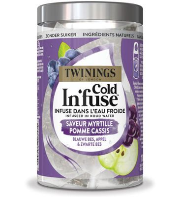 Twinings Cold infuse blauwe bes appel zwarte bes (10st) 10st