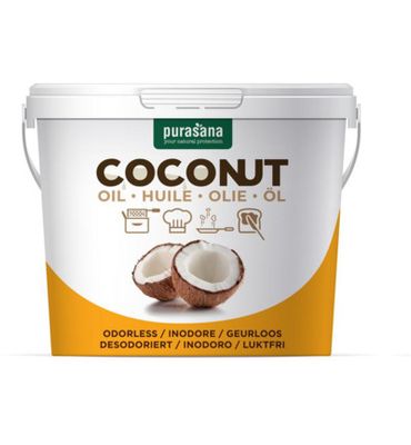 Purasana Kokosnootolie ontgeurd/huile de coco inodore bio (2000ml) 2000ml