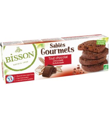 Bisson Chocolade koekjes sables gourmet bio (150g) 150g