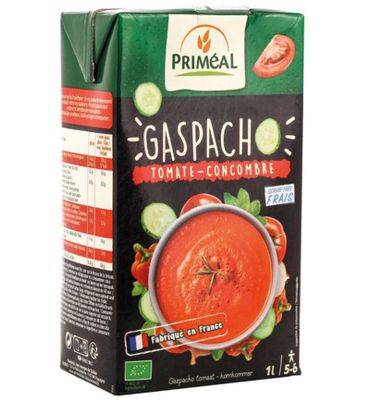 Priméal Gaspacho tomaat komkommer bio (1000ml) 1000ml
