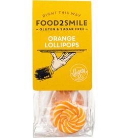 Food2Smile Food2Smile Orange lollipops suikervrij glutenvrij lactosevrij (5st)