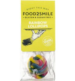 Food2Smile Food2Smile Rainbow lollipops suiker- lactose- glutenvrij (5st)