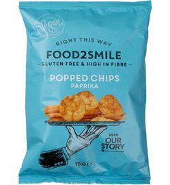 Food2Smile Food2Smile Popped chips paprika glutenvrij lactosevrij (75g)