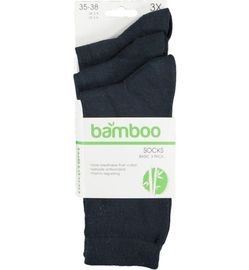 Bamboo Bamboo Bamboe sokken 3-pack zwart 39-42 (3paar)