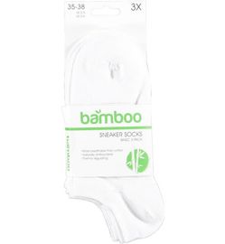 Bamboo Bamboo Bamboe sneakersokken wit 35-38 (3paar)