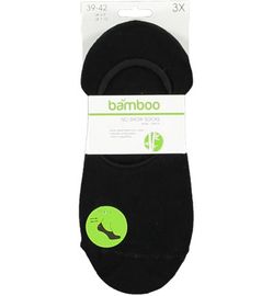 Bamboo Bamboo Bamboe no show sokken zwart 35-38 (3paar)