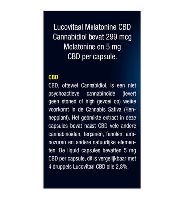 Lucovitaal Melatonine CBD 5mg (30ca) 30ca