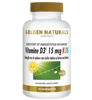 Golden Naturals Vitamine D3 15 mcg kids (120kt) 120kt