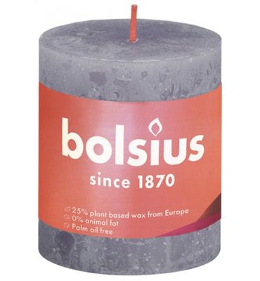 Bolsius Rustiek stompkaars shine 80/68 frosted lavender (1st) 1st