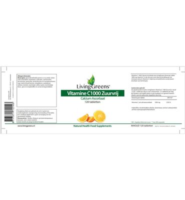 LivingGreens Vitamine C 1000 calcium ascorbaat (120tb) 120tb