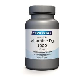 Nova Vitae Nova Vitae Vitamine D3 1000/25mcg (90sft)