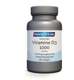Nova Vitae Nova Vitae Vitamine D3 1000/25mcg (180sft)