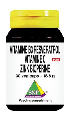 Snp NMN Resveratrol gebufferde vit C zink bioperine (30vc) 30vc
