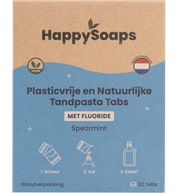 HappySoaps Happysoaps Tandpasta tabs met fluoride navulverpakking (62tb)