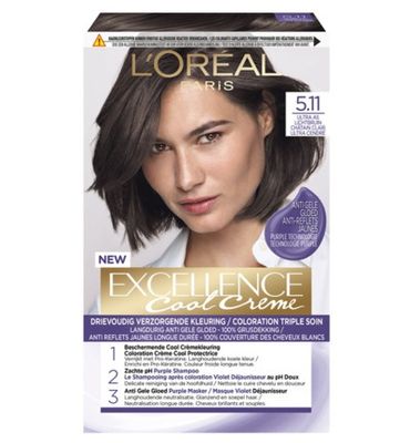 L'Oréal Cool creme 5.11 ultra as lichtbruin (1set) 1set