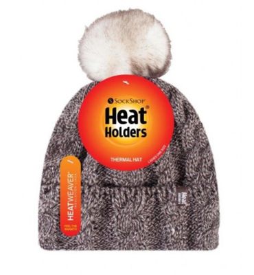 Heat Holders Ladies turnover cable hat fawn (1st) 1st