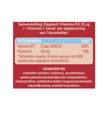 Dagravit Vitamine D3 25mcg vitamine C (120ktb) 120ktb