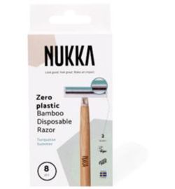 Nukka Nukka Bamboe scheermes turquoise 2 mesjes (8st)