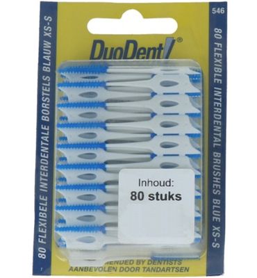 Duodent Duodent flexibele interdentale borstels xs-s blauw (80st) 80st