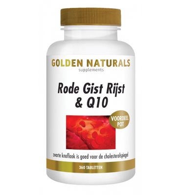 Golden Naturals Rode gist rijst & Q10 (360tb) 360tb