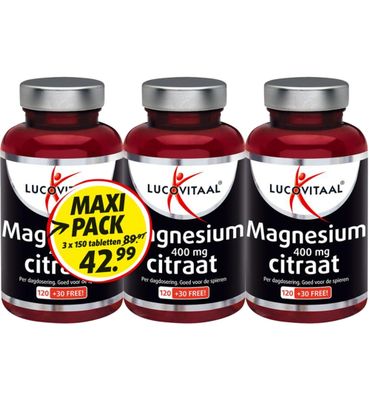 Lucovitaal Magnesium citraat 3-pack (450st) 450st