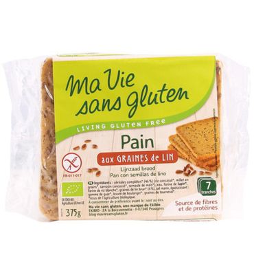Ma Vie Sans Gluten Brood lijnzaad - glutenvrij - bio (375g) 375g