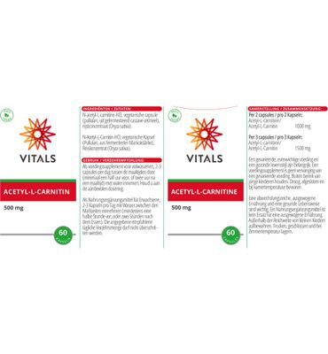 Vitals Acetyl-L-carnitine 500 mg (60ca) 60ca
