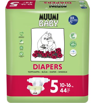 Muumi Baby Eco luiers maat 5 maxi+ 10-16kg (44st) 44st