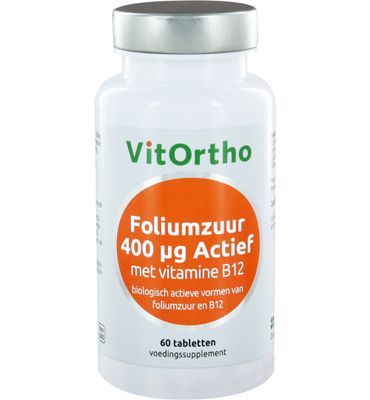 VitOrtho Foliumzuur 400 mcg met vitamine B12 (60tb) 60tb